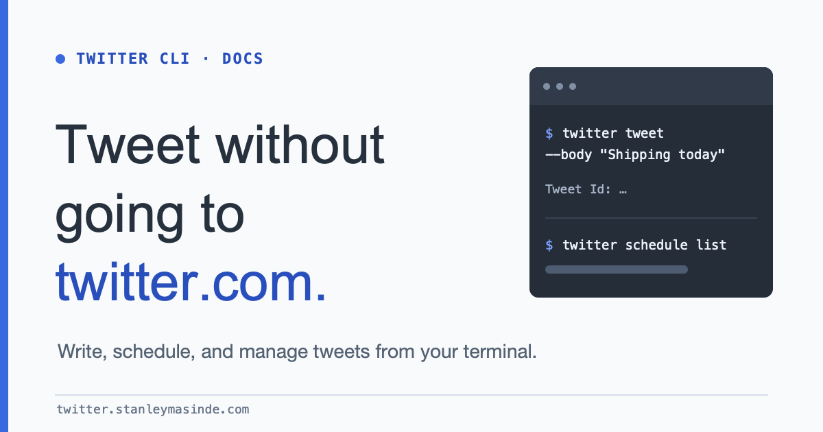 Tweet and write threads | Twitter CLI
